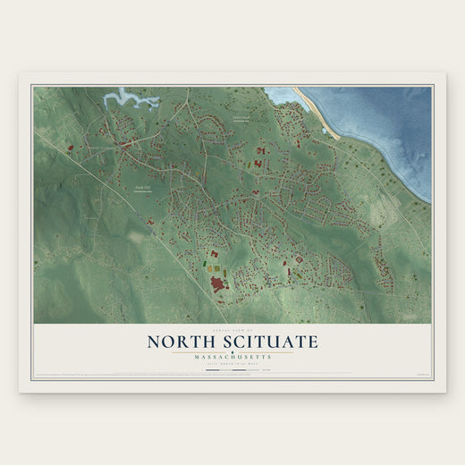 North Scituate, Massachusetts map print, the full design