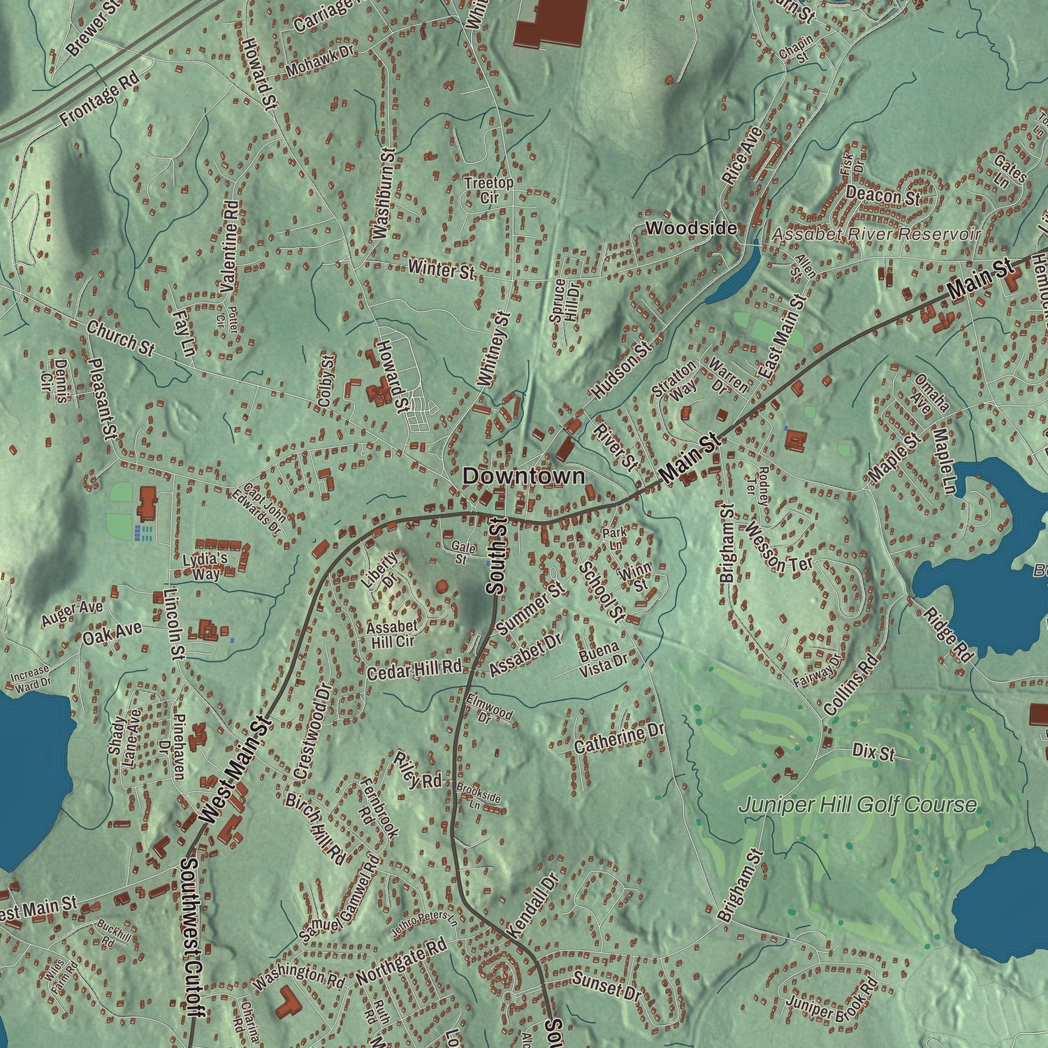 Street and neighborhood detail from the Northborough, Massachusetts map