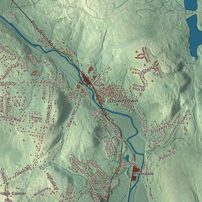 Street and neighborhood detail from the Northbridge, Massachusetts map