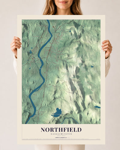 Northfield, Massachusetts map print - 24 x 36 archival matte print