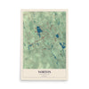 Map of Norton, Massachusetts, 12 x 18 inch unframed archival matte print
