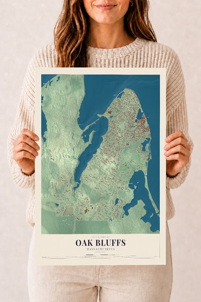 Oak Bluffs, Massachusetts map print - 12 x 18 archival matte print