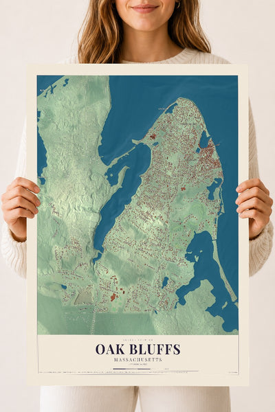 Oak Bluffs, Massachusetts map print - 18 x 24 archival matte print