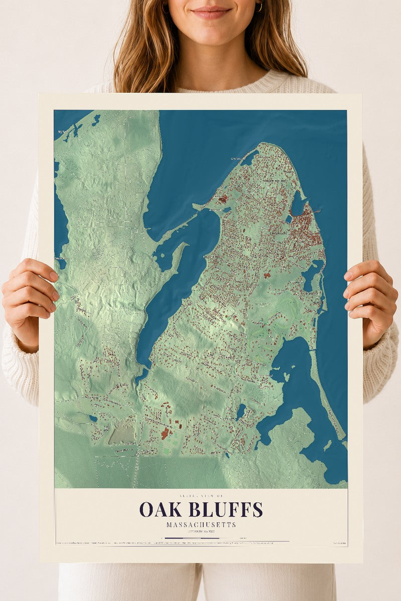 Oak Bluffs, Massachusetts map print - 18 x 24 archival matte print