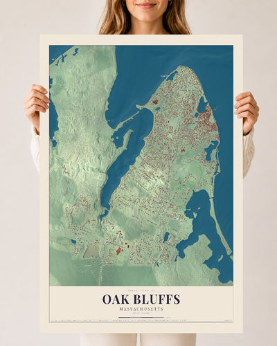 Oak Bluffs, Massachusetts map print - 24 x 36 archival matte print