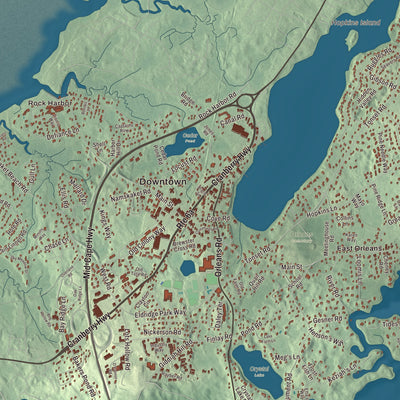 Street and neighborhood detail from the Orleans, Massachusetts map
