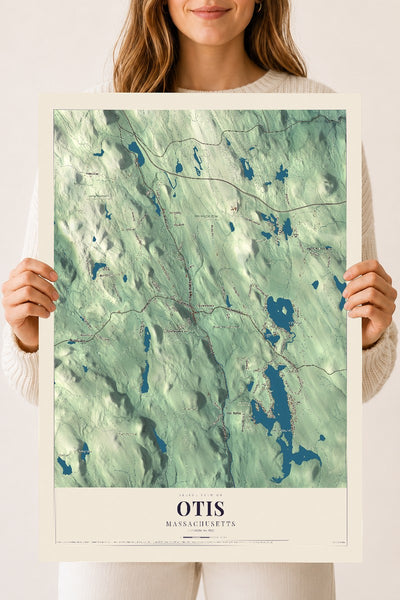 Otis, Massachusetts map print - 18 x 24 archival matte print