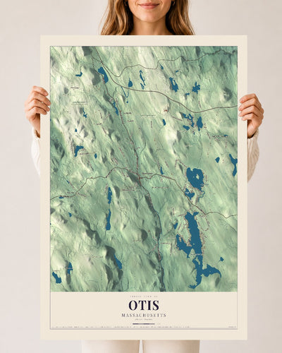 Otis, Massachusetts map print - 24 x 36 archival matte print