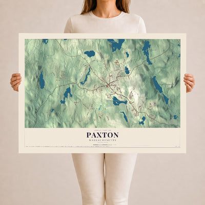 Paxton, Massachusetts map print - 24 x 36 archival matte print