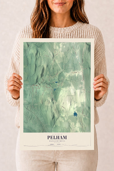 Pelham, Massachusetts map print - 12 x 18 archival matte print