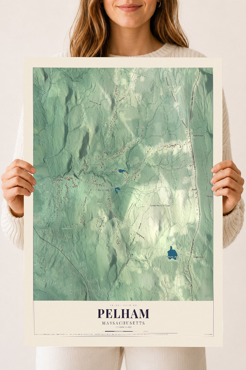Pelham, Massachusetts map print - 18 x 24 archival matte print
