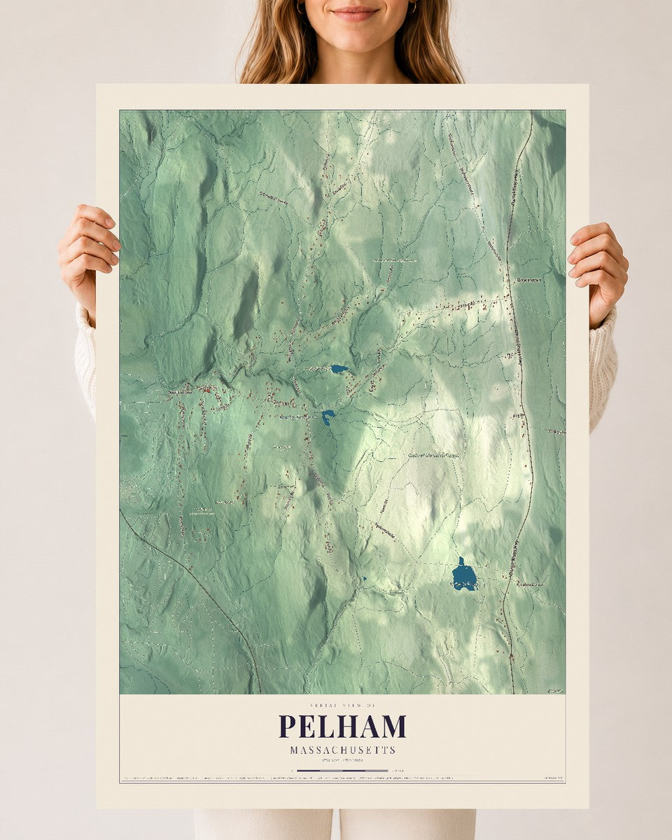 Pelham, Massachusetts map print - 24 x 36 archival matte print