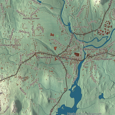 Street and neighborhood detail from the Pepperell, Massachusetts map