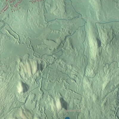 Terrain and local geography detail from the Pepperell, Massachusetts map