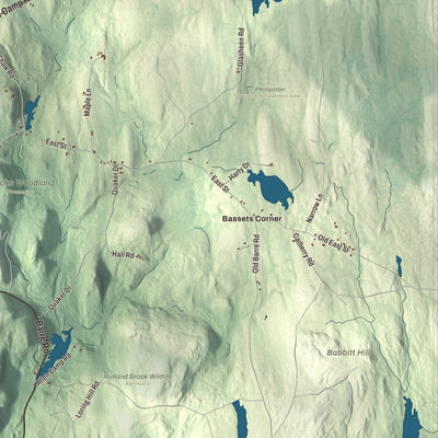 Street and neighborhood detail from the Petersham, Massachusetts map