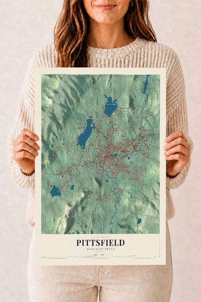 Pittsfield, Massachusetts map print - 12 x 18 archival matte print