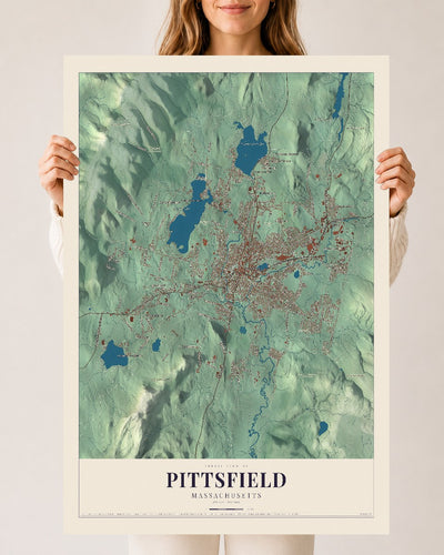 Pittsfield, Massachusetts map print - 24 x 36 archival matte print