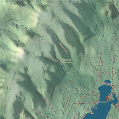 Terrain and local geography detail from the Pittsfield, Massachusetts map