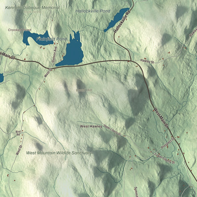 Terrain and local geography detail from the Plainfield, Massachusetts map