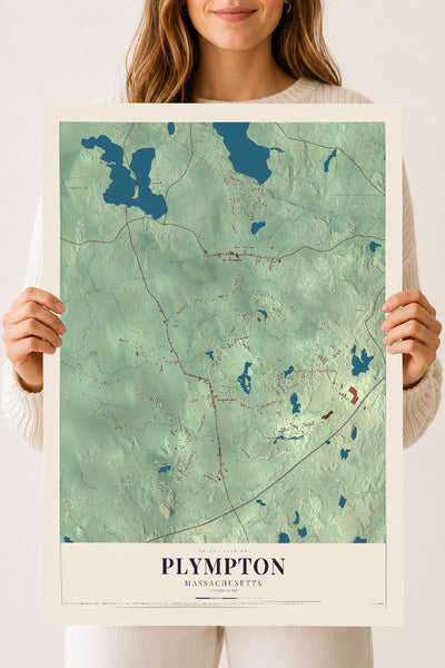 Plympton, Massachusetts map print - 18 x 24 archival matte print
