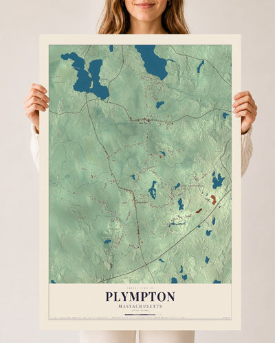 Plympton, Massachusetts map print - 24 x 36 archival matte print