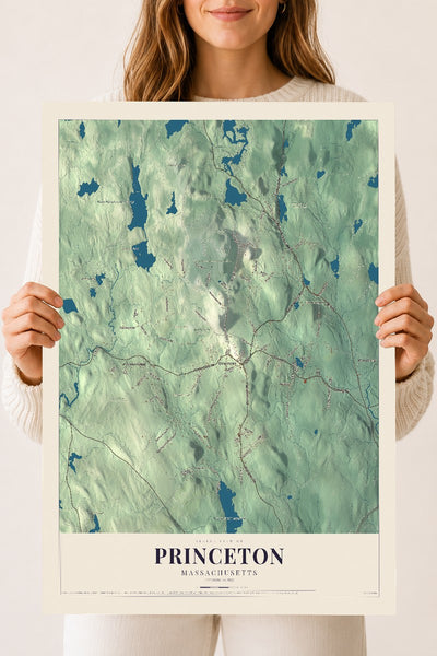 Princeton, Massachusetts map print - 18 x 24 archival matte print
