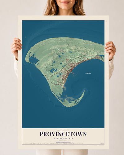 Provincetown, Massachusetts map print - 24 x 36 archival matte print