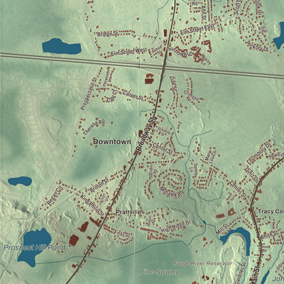 Street and neighborhood detail from the Raynham, Massachusetts map