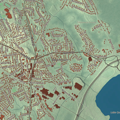 Street and neighborhood detail from the Reading, Massachusetts map