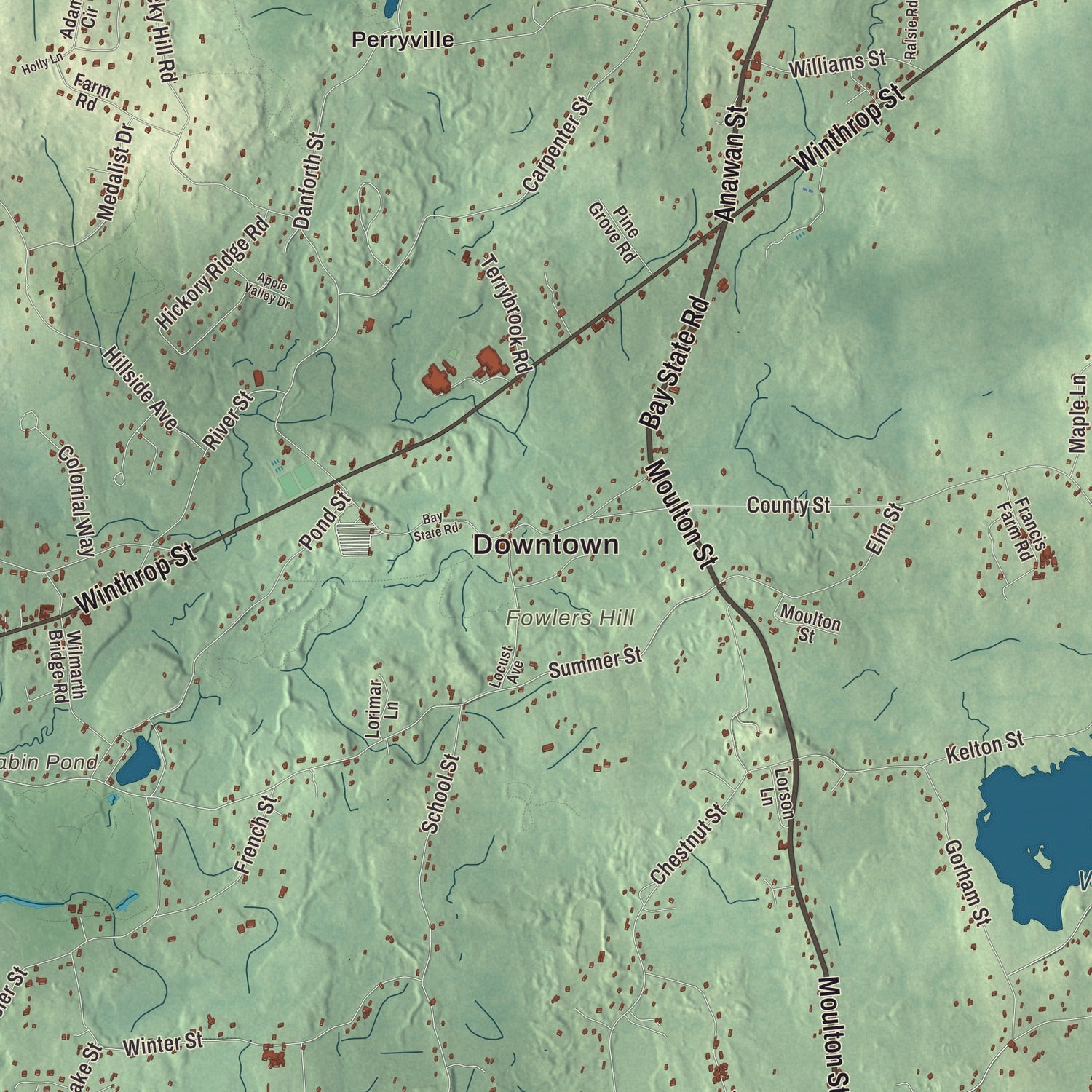 Street and neighborhood detail from the Rehoboth, Massachusetts map