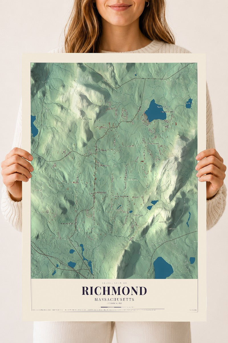 Richmond, Massachusetts map print - 18 x 24 archival matte print