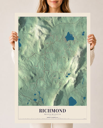 Richmond, Massachusetts map print - 24 x 36 archival matte print