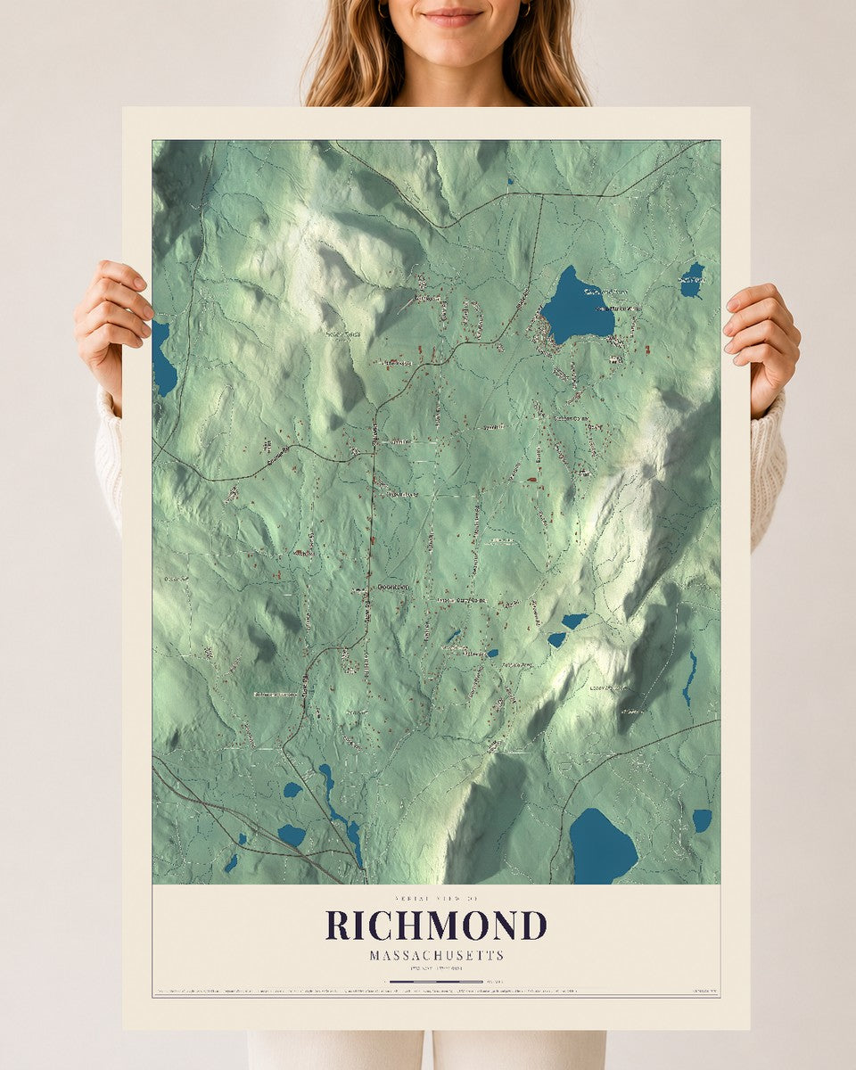 Richmond, Massachusetts map print - 24 x 36 archival matte print