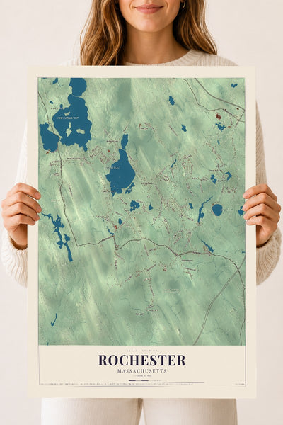 Rochester, Massachusetts map print - 18 x 24 archival matte print
