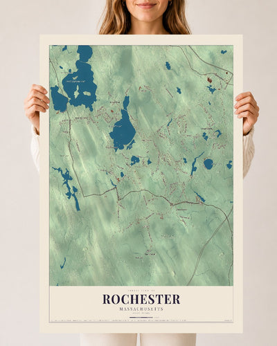 Rochester, Massachusetts map print - 24 x 36 archival matte print