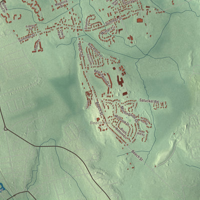 Terrain and local geography detail from the Rockland, Massachusetts map