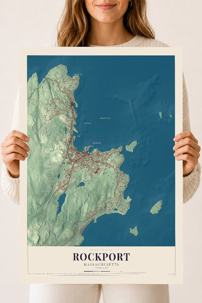 Rockport, Massachusetts map print - 18 x 24 archival matte print