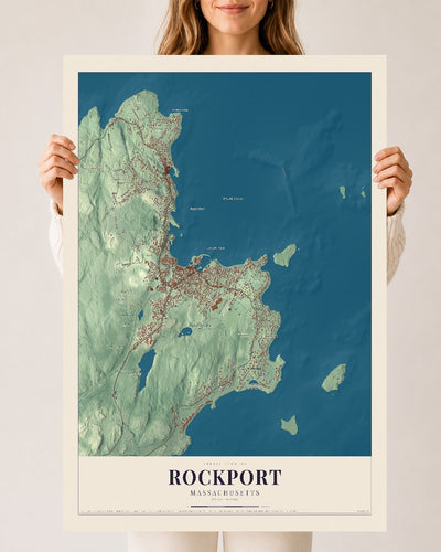 Rockport, Massachusetts map print - 24 x 36 archival matte print