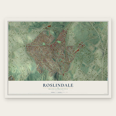 Roslindale, Massachusetts map print, the full design