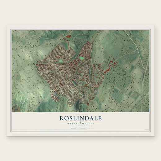 Roslindale, Massachusetts map print, the full design