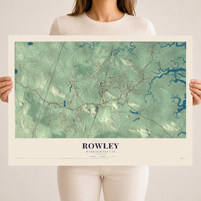 Rowley, Massachusetts map print - 18 x 24 archival matte print