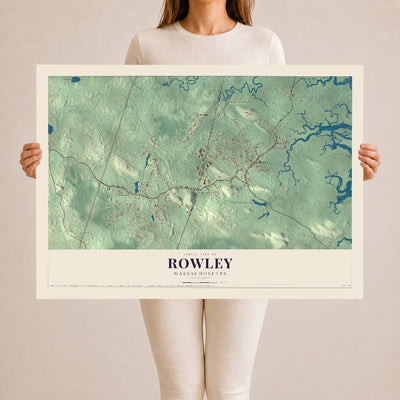 Rowley, Massachusetts map print - 24 x 36 archival matte print