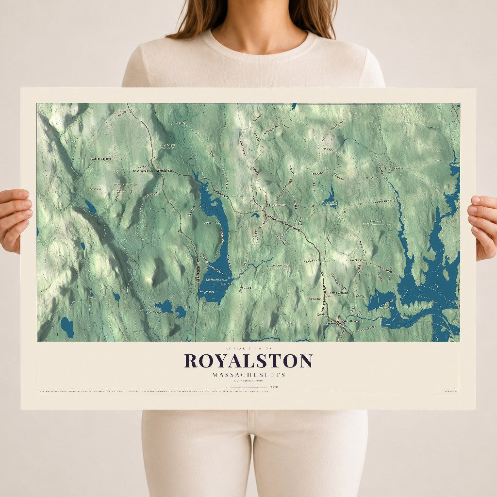 Royalston, Massachusetts map print - 18 x 24 archival matte print