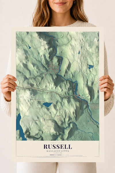 Russell, Massachusetts map print - 18 x 24 archival matte print