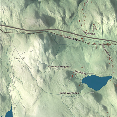 Terrain and local geography detail from the Russell, Massachusetts map
