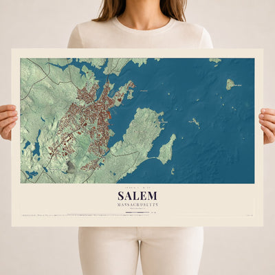 Salem, Massachusetts map print - 18 x 24 archival matte print