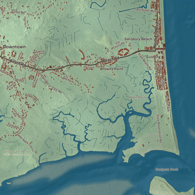Terrain and local geography detail from the Salisbury, Massachusetts map