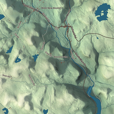 Street and neighborhood detail from the Sandisfield, Massachusetts map