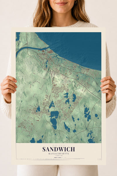 Sandwich, Massachusetts map print - 18 x 24 archival matte print