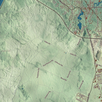 Terrain and local geography detail from the Sandwich, Massachusetts map